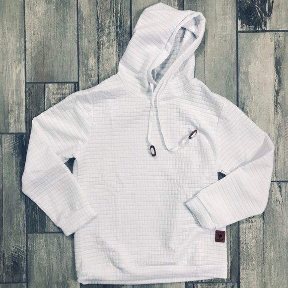 Other - Bright White Textured Super Soft Hoodie